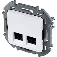 Розетка компьютерная без рамки Legrand Inspiria 2-м. RJ45+RJ45 6e белый картинка